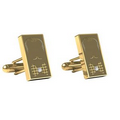 Gold Plated Sterling Silver Cufflinks, Rectangle, 3/4"